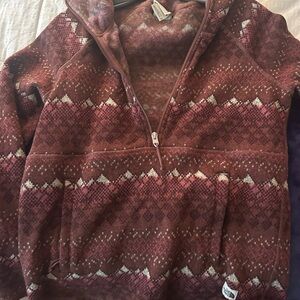 Women's North Face Burgundy Patterned Sweater